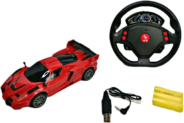 SUPER CAR MODEL E-Toy World Steering Wheel HIGH Speed Supermodel Remote Control CAR for Children of Age 4 - 9 (1877)