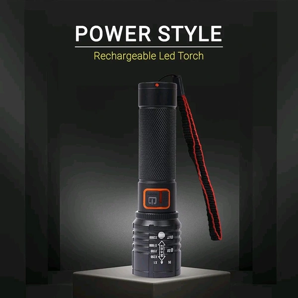 METAL TORCH MZ 035 (ZOOMABLE LED METAL TORCH)5 Modes Flashlight (Pack of 2) Torch  (Black, 13.5 cm, Rechargeable) (1770)