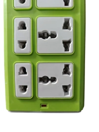 GK-924 EXTENSION BOARD  4+1 Spike Guard (with Master Switch, Indicator, Safety Shutter, International Sockets) (1953)