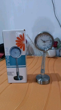 ROUND DESK WATCH Spring Table Clock - Multi Color - Paper Weight Home Decor Corporate Gift (1975)
