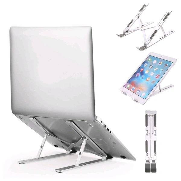 PLASTIC LAPTOP STAND Adjustable Ergonomic Foldable Portable Laptop Stand, Holder Riser Computer Tablet Stand (1976)