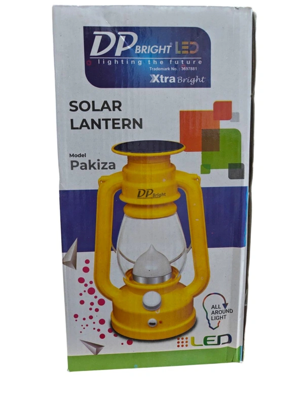 DP Solar Led Lantern l Rechargeable Night Lamp l Solar Rechargeable Batti Light – LED Emergency Lamp for Home, Temple & Outdoor Use – Long Battery Backup, Energy-Saving, Portable