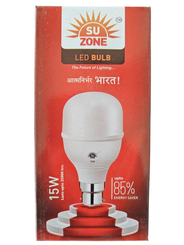 SU ZONE 15W LED BULB l 15W Dome Shape LED Lamp - Energy-Efficient, Durable & Stylish Lighting Solution - White, Pack of 3