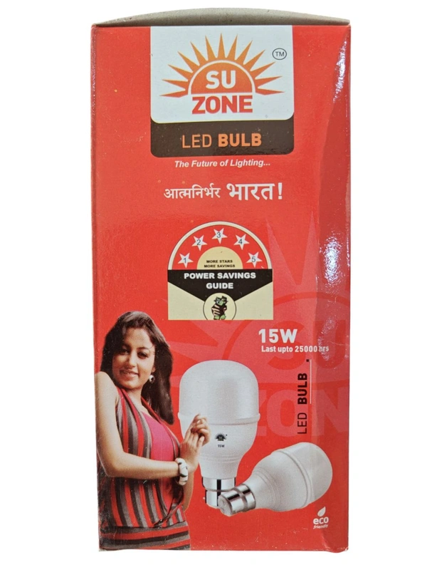 SU ZONE 15W LED BULB l 15W Dome Shape LED Lamp - Energy-Efficient, Durable & Stylish Lighting Solution - White, Pack of 3