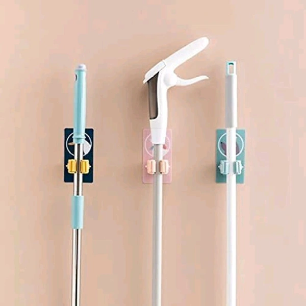 Cartoon Printed Broom Holder with Self Adheshive, mop and broom holder with magic sticker