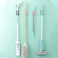 Cartoon Printed Broom Holder with Self Adheshive, mop and broom holder with magic sticker