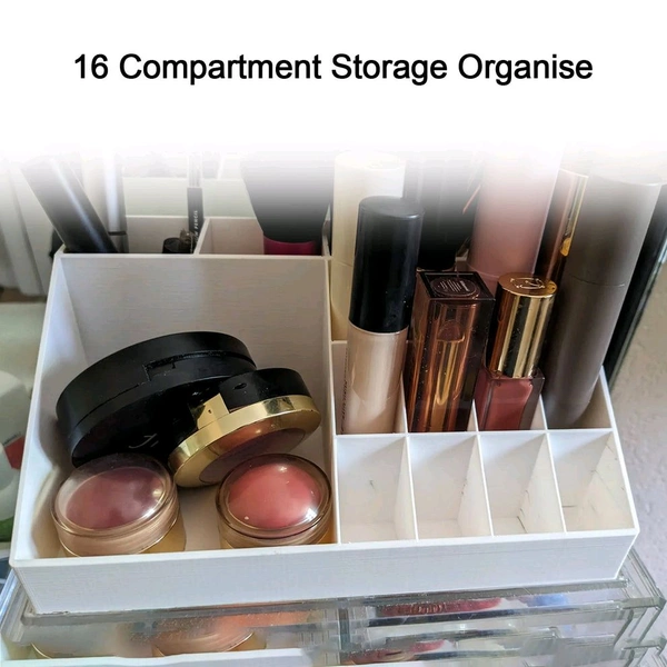 Makeup Organiser Box - Makeup Organiser Cosmetic Makeup Lipstick Storage Box with Drawer Plastic Case Holder Skin Care Products