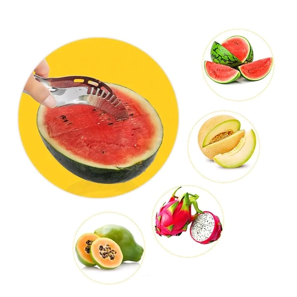 Watermelon Slicer SS, Stainless Steel Watermelon Cantaloupe Slicer Knife, Corer Fruit, Vegetable Tools Kitchen(2098)