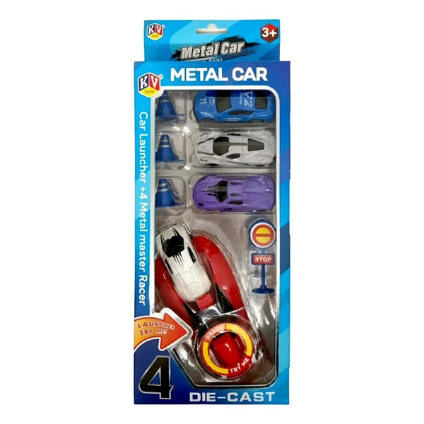METAL CAR LAUNCHER, High-Speed Die-Cast Racing Action! (1719)