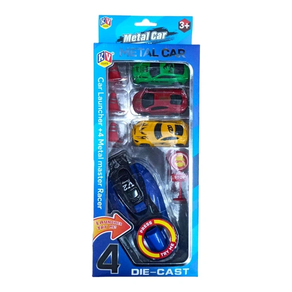 METAL CAR LAUNCHER, High-Speed Die-Cast Racing Action! (1719)