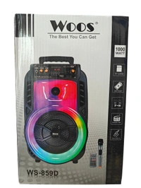 WS-859D TROLLY SPEAKER, WS-859D Trolley Speaker Wireless Bluetooth Speaker with Mic & RGB Lights(2500)