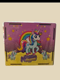 COLOR PIGGY BANK, Wooden Color Piggy Bank for Kids & Adults | Mix Print Money Saving Box – Save up to ₹1,00,000(2551)