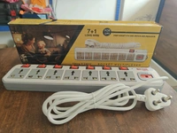 7+7 POWER STRIP, 7+7 Extension Board with Surge Protector – Universal 7 Socket & 7 Switch Power Strip(2587)