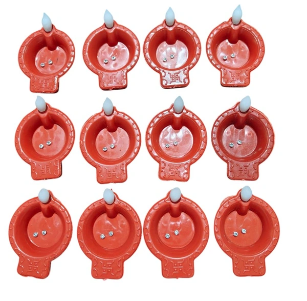 12PCS JYOT WATER DIYA, Water Sensor LED Diya – Pack of 12 Electric Diyas with Warm Ambient Light for Diwali, Christmas, New Year & Home Decoration(73) - 