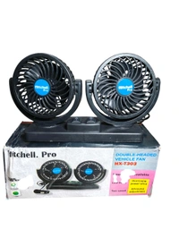 DUAL CAR FAN, Mitchell 12V DC Double Head Car Dashboard Fan – 360° Rotatable Dual Cooling Fan, High-Speed Portable Electric Car Fan with ABS Body(2982)