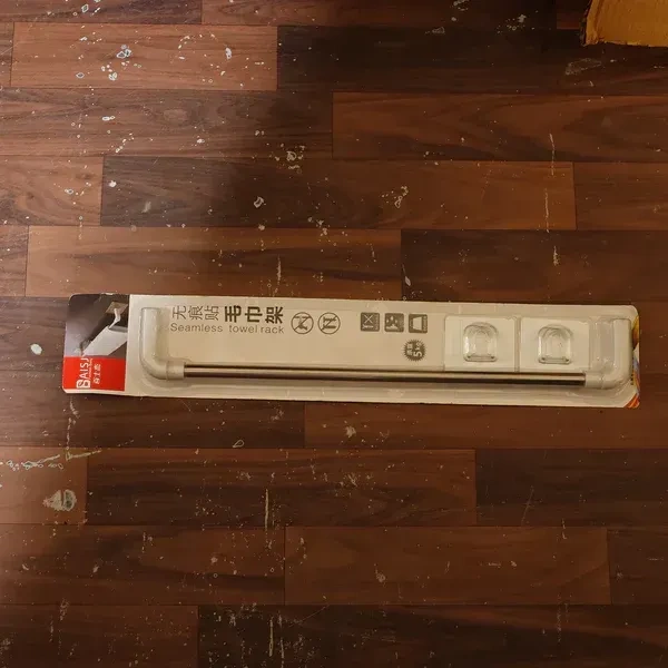 TOWEL RACK SELF. ADHE., Self-Adhesive Towel Rod – Punch-Free Wall-Mounted Bathroom & Kitchen Hanging Bar | Strong Hold, Rust-Resistant, Removable & Reusable Towel Holder(2690)