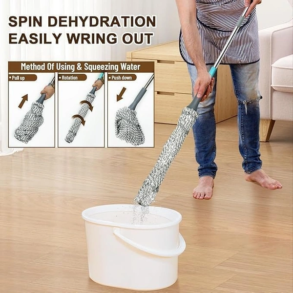 TWIST MOP, Self-Wringing Twist Mop – Hands-Free Squeeze Mop with Super Absorbent Microfiber Head(2170)