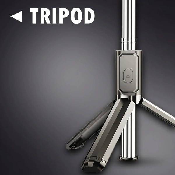 SELFIE WITH LIGHT RIS-L, Selfie Stick Tripod with LED Light | 100CM Extendable 3-in-1 Design, Rechargeable Light (2 Brightness Modes) & Bluetooth Remote for Makeup, Selfies & Photo Shoots(2727)