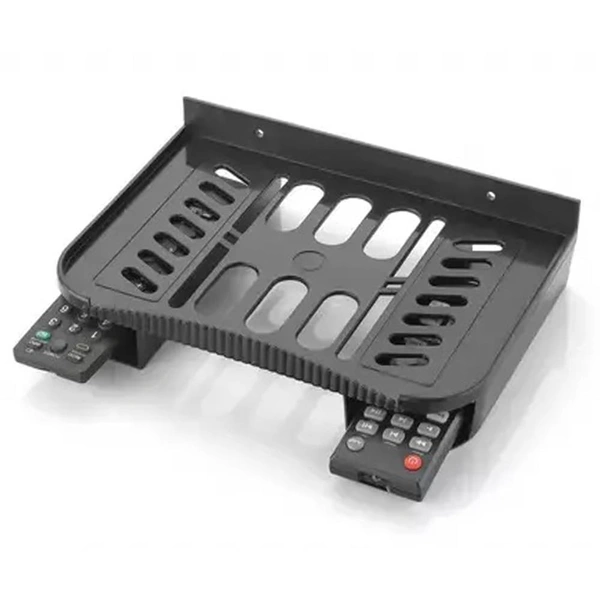 SETTOP BOX STAND, Set Top Box Stand for TV Wall Mount – Durable Black Plastic Shelf, Sturdy Setup Box Holder(142)