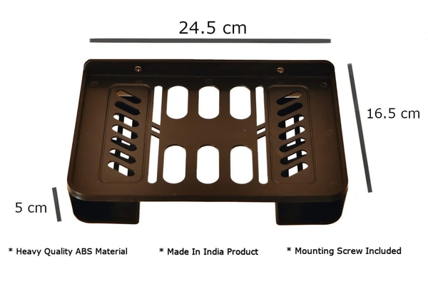 SETTOP BOX STAND, Set Top Box Stand for TV Wall Mount – Durable Black Plastic Shelf, Sturdy Setup Box Holder(142)