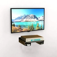 SETTOP BOX STAND, Set Top Box Stand for TV Wall Mount – Durable Black Plastic Shelf, Sturdy Setup Box Holder(142)