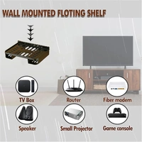 SETTOP BOX STAND, Set Top Box Stand for TV Wall Mount – Durable Black Plastic Shelf, Sturdy Setup Box Holder(142)