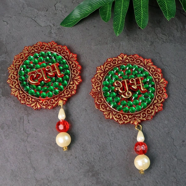 2PCS SHUBH LABH, Shubh Labh Beaded Door Hanging Set of 2 | Decorative Toran for Home, Festival & Pooja(2530)