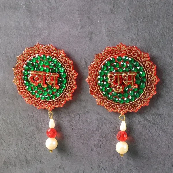 2PCS SHUBH LABH, Shubh Labh Beaded Door Hanging Set of 2 | Decorative Toran for Home, Festival & Pooja(2530)