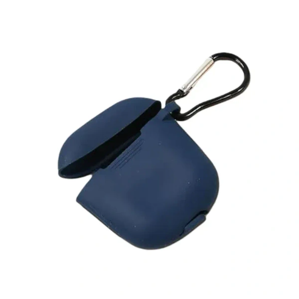 SILICON AIRPODS COVER, Silicone Shockproof Protection Wireless Headphones Carrying Box Cover with Metal Keychain(2107)