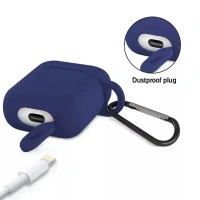 SILICON AIRPODS COVER, Silicone Shockproof Protection Wireless Headphones Carrying Box Cover with Metal Keychain(2107)