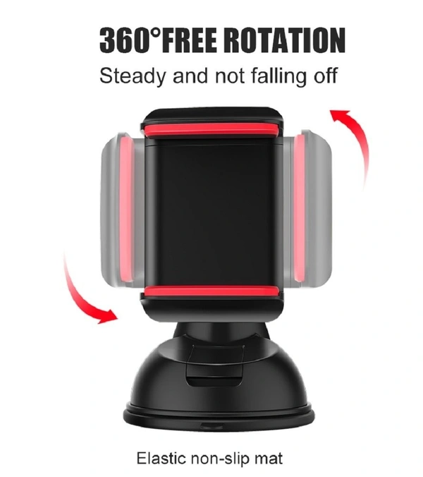 MOBILE PHONE SILICONE SUCKER,  Unifree Silicone Car Mobile Holder Mount Short Neck 360° Rotation with Ultimate Reusable Suction Cup for Car Dashboard/Car and Windshield  (601)
