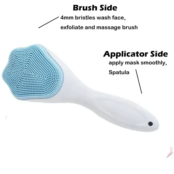 FACE SCRUBBER BRUSH, Silicone Face Scrubber Exfoliating Brush for Deep Cleansing & Blackhead Removal | Manual Handheld Facial Cleansing & Massage Brush with Soft Food-Grade Silicone Bristles | Gentle Skincare Tool (1 Pc)(2693)