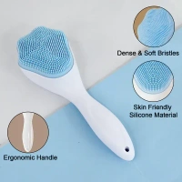 FACE SCRUBBER BRUSH, Silicone Face Scrubber Exfoliating Brush for Deep Cleansing & Blackhead Removal | Manual Handheld Facial Cleansing & Massage Brush with Soft Food-Grade Silicone Bristles | Gentle Skincare Tool (1 Pc)(2693)