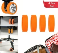 4PCS WHEEL COVER, Silicone Suitcase Wheel Covers – Noise Reduction & Protection (4 Pc Set)  (2217) - Orange, Pack of 4