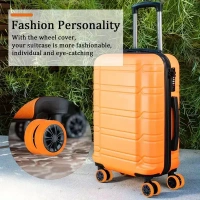 4PCS WHEEL COVER, Silicone Suitcase Wheel Covers – Noise Reduction & Protection (4 Pc Set)  (2217) - Orange, Pack of 4
