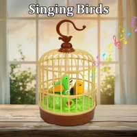 MUSIC PINJRA BIRD, Fizzytech Singing & Chirping Bird Toy in Cage | Touch-Sensor Musical Bird, Battery Operated Educational Toy for Kids | Cute Home Decor & Garden Decoration Gift(2708)