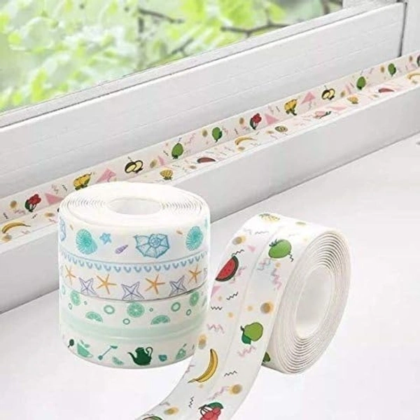 ADHESHIVE TAP ROLL 2M, Sink Adhesive Waterproof Tape for Kitchen, Bathroom & Home | Self-Adhesive Sealing Strip, Random color and design(961)