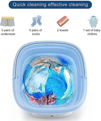 FALDABLE WASHING MACHINE, Foldable Washing Machine with Drain Pipe | Portable Mini Washer for Travel, Hostel & Small Spaces(1745)