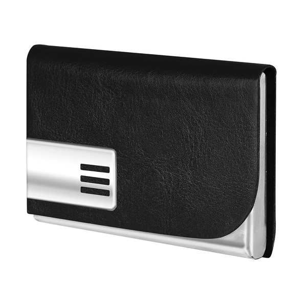 LEATHER CARD WALLET, Metal Card Holder for Men & Women | Pocket-Sized Credit, Debit & ID Card Case with Magnetic Closure(828)
