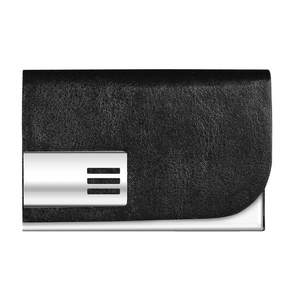LEATHER CARD WALLET, Metal Card Holder for Men & Women | Pocket-Sized Credit, Debit & ID Card Case with Magnetic Closure(828)