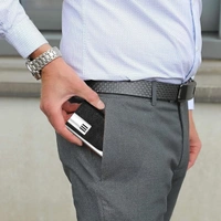LEATHER CARD WALLET, Metal Card Holder for Men & Women | Pocket-Sized Credit, Debit & ID Card Case with Magnetic Closure(828)