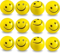 12PCS SMILY BALLS, Smiley Balls Pack of 12 – Soft Stress Relief Balls for Kids & Adults | Hand Exercise, Play Balls for Children, Stress Buster Squeeze Balls(2699)