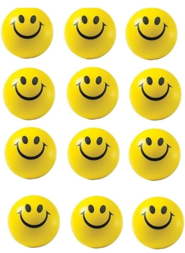 12PCS SMILY BALLS, Smiley Balls Pack of 12 – Soft Stress Relief Balls for Kids & Adults | Hand Exercise, Play Balls for Children, Stress Buster Squeeze Balls(2699)