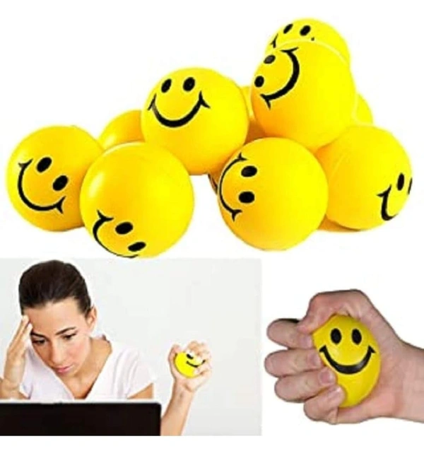 12PCS SMILY BALLS, Smiley Balls Pack of 12 – Soft Stress Relief Balls for Kids & Adults | Hand Exercise, Play Balls for Children, Stress Buster Squeeze Balls(2699)