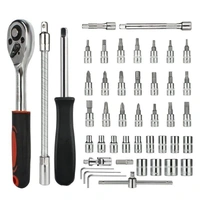 46PCS TOOL KIT, 46 in 1 Pcs Tool Kit & Screwdriver set and Socket Set Wrench Set Multi Purpose Combination Tool Case Precision Socket Set, Multicolour (2272)           - Pack of 46 Pcs