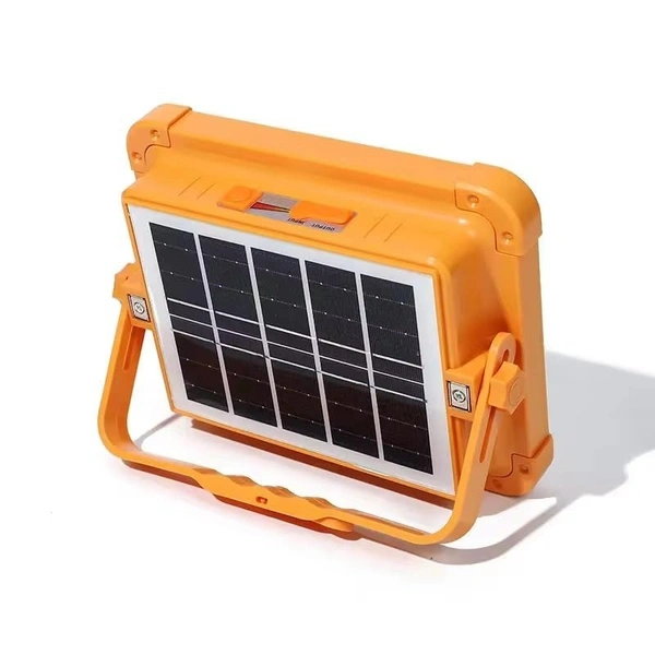 100W Solar LED Flood Light – Rechargeable Battery, Waterproof Outdoor Security Light for Farm, Garage, Camping(2627)