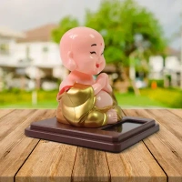 SOLAR MOVING BUDDHA, Solar Power Moving Head Buddha Statue Car Ornament   (2347)     