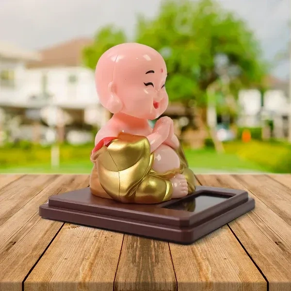 SOLAR MOVING BUDDHA, Solar Power Moving Head Buddha Statue Car Ornament   (2347)     