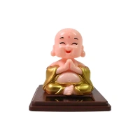 SOLAR MOVING BUDDHA, Solar Power Moving Head Buddha Statue Car Ornament   (2347)     