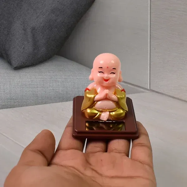 SOLAR MOVING BUDDHA, Solar Power Moving Head Buddha Statue Car Ornament   (2347)     